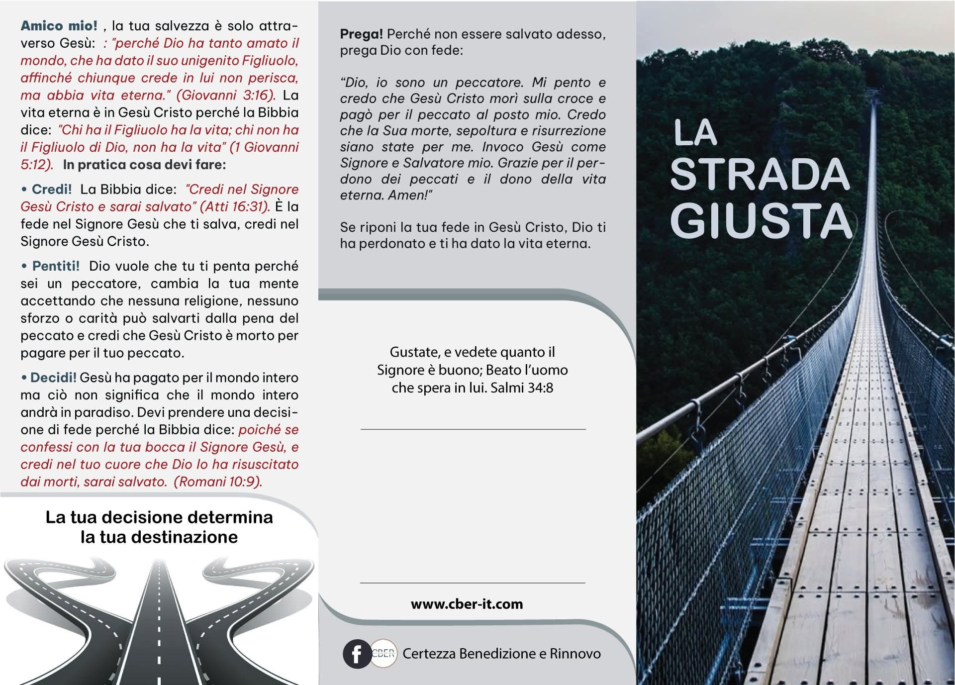 La Strada Giusta - Brochure evangelica sulla salvezza in Ges&ugrave; Cristo, CBER Faenza